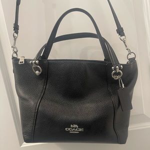 Coach Crossbody Black Pebble Leather Purse